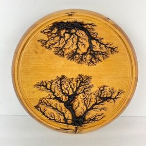 Southern Living 12" Round Wood Wall Art Trivet Fracture Burnt Tree